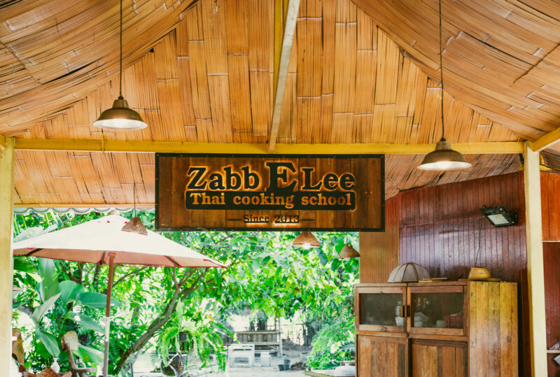 chiang mai cooking class wooden sign